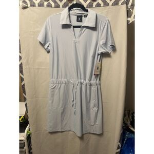 NWT Spyder Woman Collared Stretch Short Sleeve Knit Dress Size Small Mist Blue